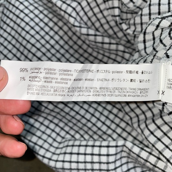 Zara Black and White Plaid Midi Sundress with Pompom Straps - Picture 7 of 9